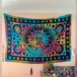 Wall hanging decor tapestry bohemian sun and moon